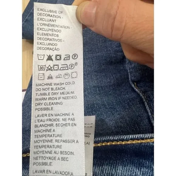 Levi’s Women RIBCAGE Blue Super High Rise Ankle Jeans Plus Size 22W Stretch - Picture 11 of 14